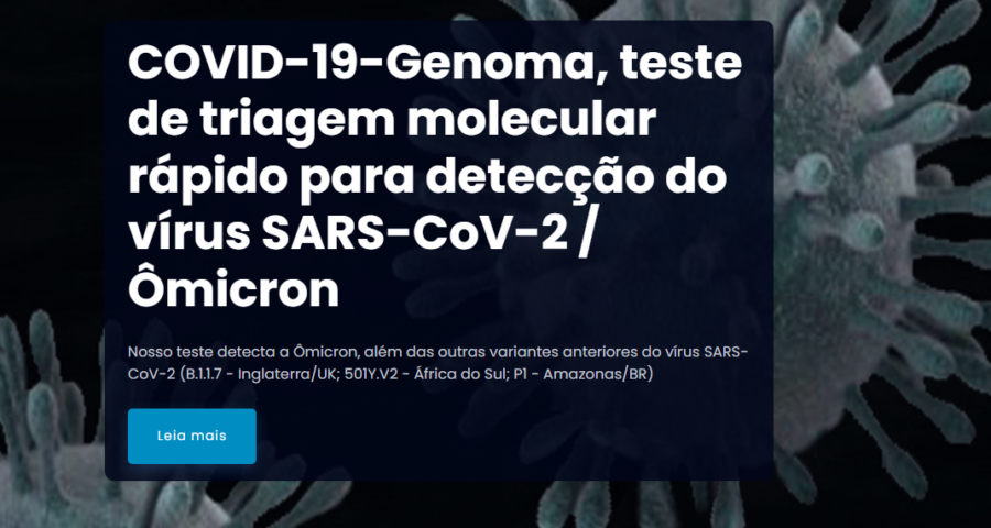 COVID-19-Genoma, teste de triagem molecular rápido para detecção do vírus SARS-CoV-2 / Ômicron