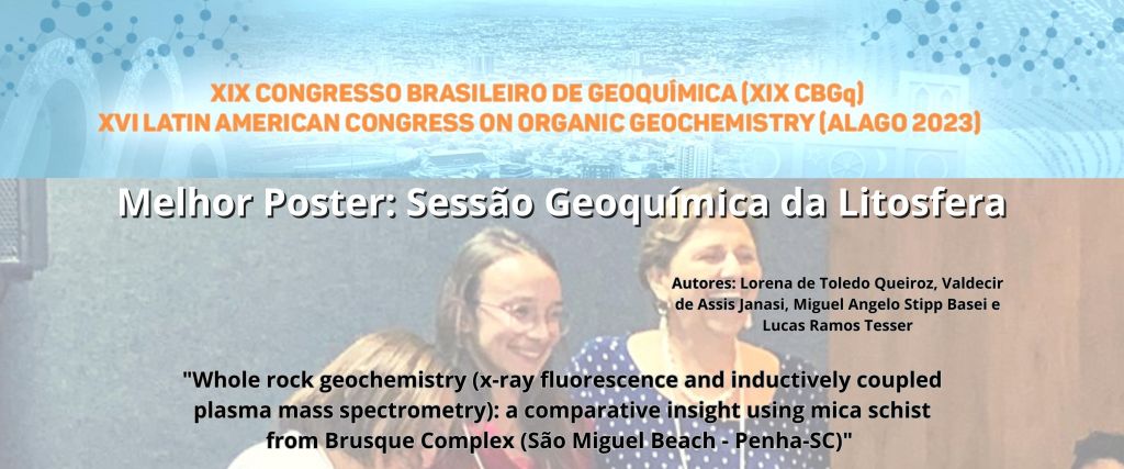 Trabalho do IGc/USP premiado como melhor Poster no 29º Congresso Brasileiro de Geoquímica